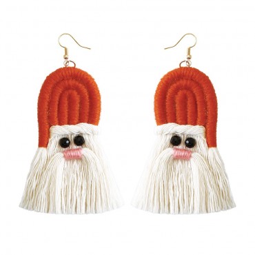 Christmas Tassel Woven Handmade Earrings