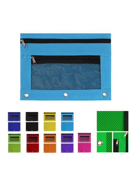 3-Ring Binder Pencil Pouch w/Zipper
