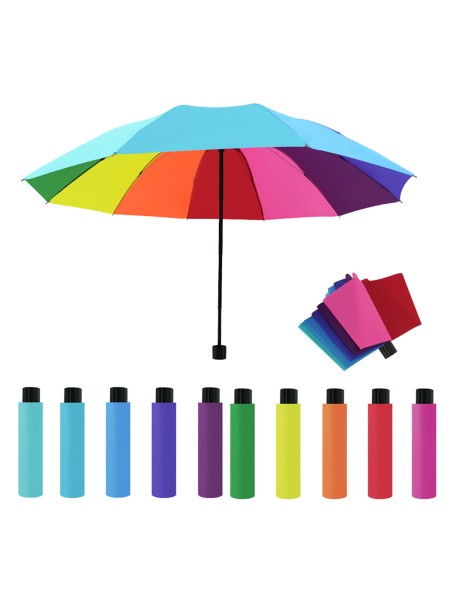 10-Rib Folding Rainbow Umbrella