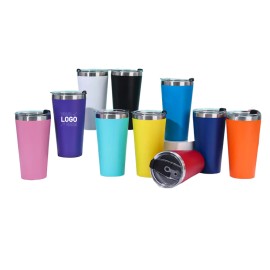 16 oz.  Stainless Steel Tumbler with Straw
