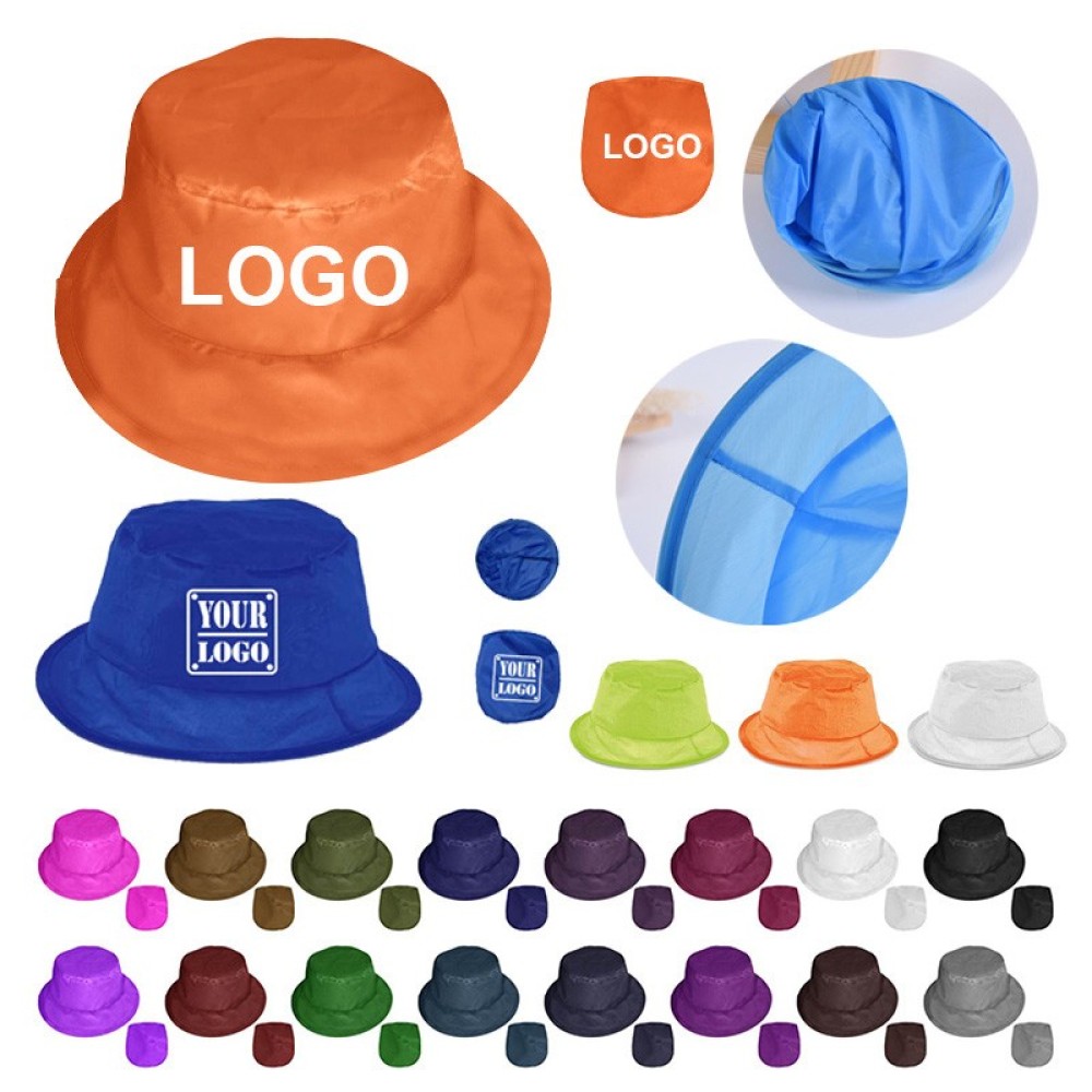 Foldable Polyester Bucket Hat With Pouch