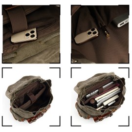 Canvas Leather Travel Backpack