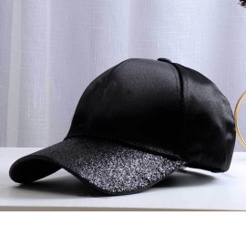 Letter Sequined Baseball Cap with Diamond