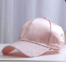 Letter Sequined Baseball Cap with Diamond