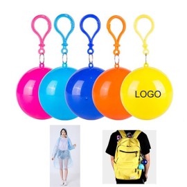 Disposable Portable Raincoat Poncho Ball Keychain