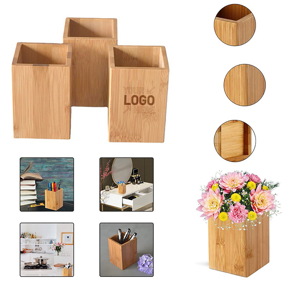 Bamboo Desktop Pen Holder