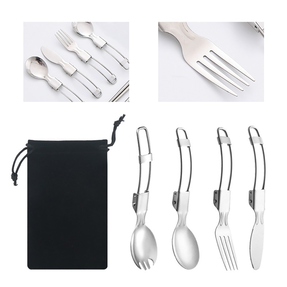 4 In 1 Stainless Steel Camping Utensil Set