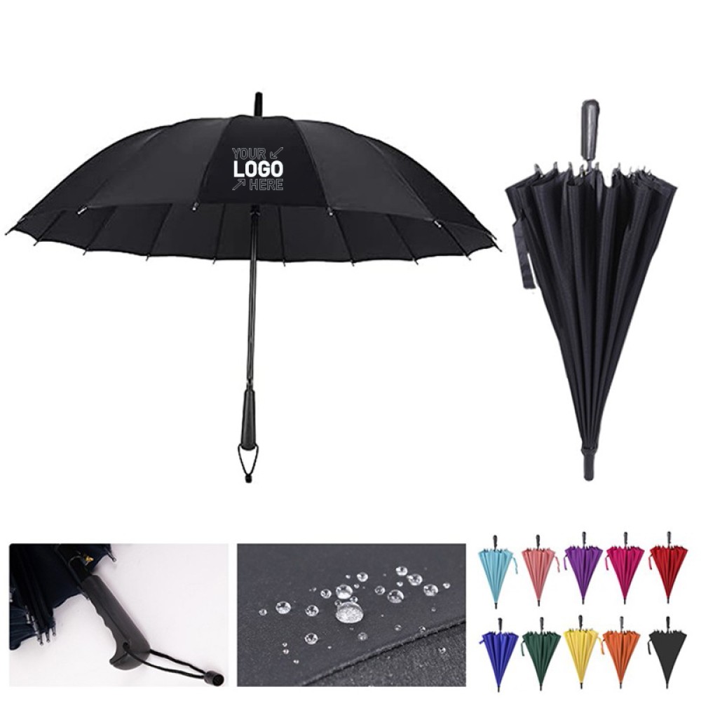 16 bone Automatic Straight Handle Umbrella