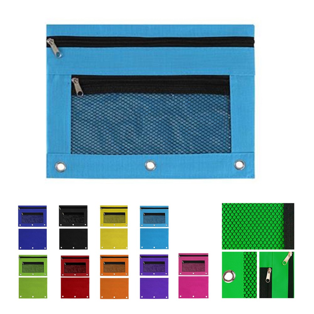 3-Ring Binder Pencil Pouch w/Zipper