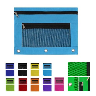 3-Ring Binder Pencil Pouch w/Zipper