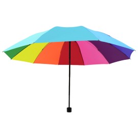 10-Rib Folding Rainbow Umbrella