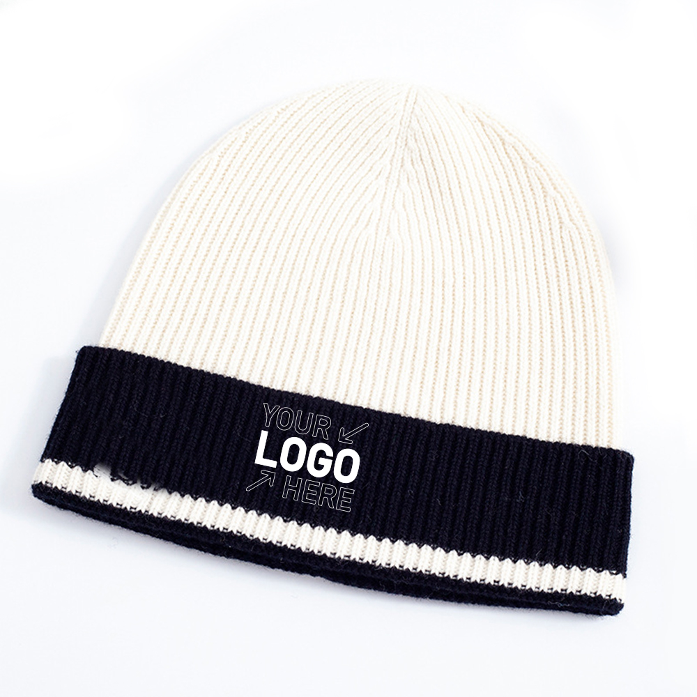 Hat women's winter ear protection foldable knitted hat