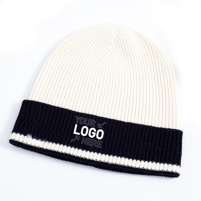 Hat women's winter ear protection foldable knitted hat