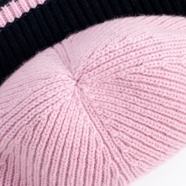 Hat women's winter ear protection foldable knitted hat