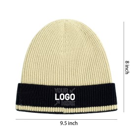 Hat women's winter ear protection foldable knitted hat