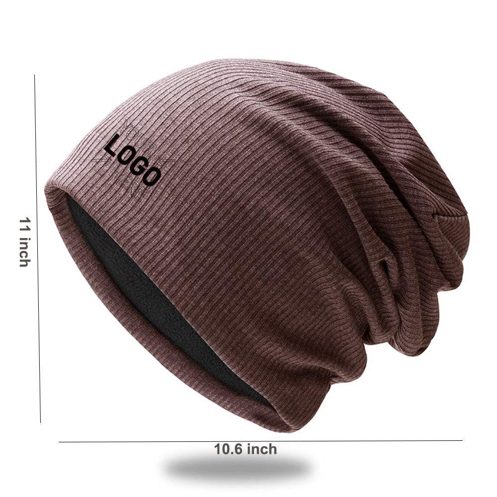Windproof solid color fleece knitted hat