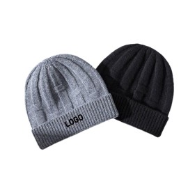 Pure wool knitted hat men's three-dimensional hat