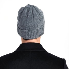 Pure wool knitted hat men's three-dimensional hat