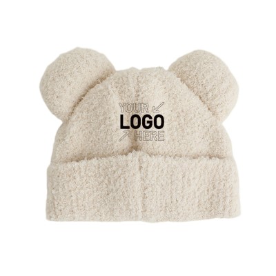 Bear ear ear protection knitted hat