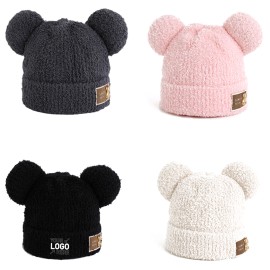 Bear ear ear protection knitted hat