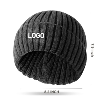 Men's knitted hat solid color warm beanie