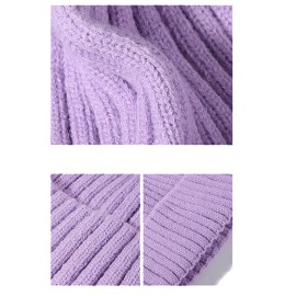 Men's knitted hat solid color warm beanie