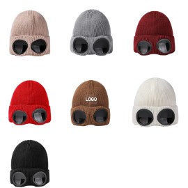 Lens creative woolen hat to keep warm in autumn and winter