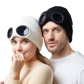 Lens creative woolen hat to keep warm in autumn and winter