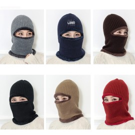 Winter warm all-in-one knitted hat