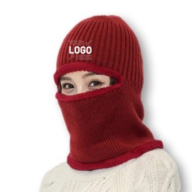 Winter warm all-in-one knitted hat