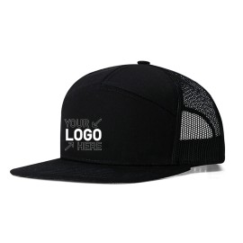 Breathable trucker flat brim hip hop mesh hat