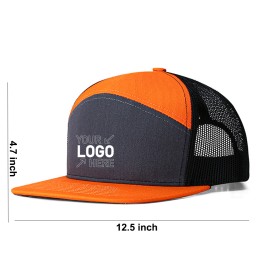 Breathable trucker flat brim hip hop mesh hat