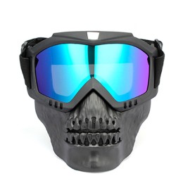 Detachable Cross Country Riding Ski Goggles Skull Face Mask