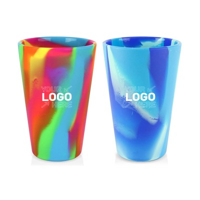 16 oz colorful tie dye silicone cup/travel cup