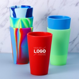 16 oz colorful tie dye silicone cup/travel cup
