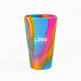 16 oz colorful tie dye silicone cup/travel cup